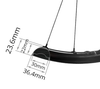 Sección transversal llanta ST TRAIL30 con ancho interno 30mm para Trail y All Mountain — ST Wheels