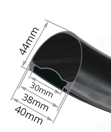 Sección transversal llanta ST4430 con ancho interno 30mm y perfil aerodinámico 44mm para Gravel — ST Wheels